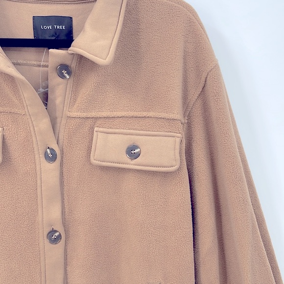 (#79) LOVE TREE Fleece Shacket - Picture 5 of 6